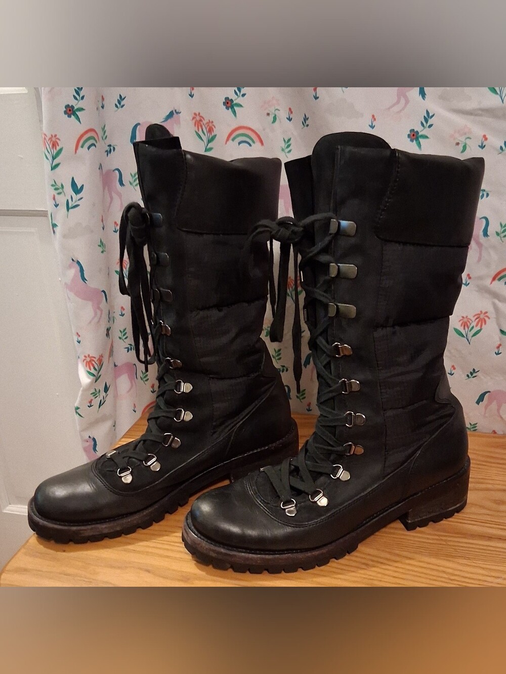 EUC RARE Deadstock Vintage Y2K Coach Poppy Beverly Moto Goth Combat Boot SZ 8.5